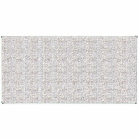 AARCO Burlap-Weave Vinyl Bulletin Board with Euroframe Design 48"x96" Grey Feather ERV4896891